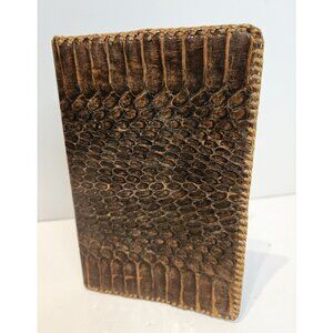 Old Vintage Hand Made Snakeskin & Leather Large Wallet Bi-Fold Good Shape